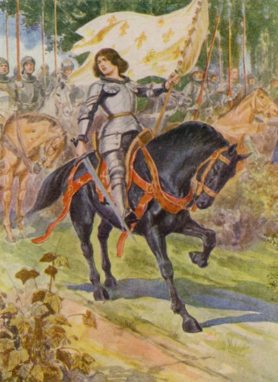 The Maid of Orleans (färg litho) av English School