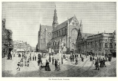 Marknadsplatsen, Haarlem (gravyr) av English School