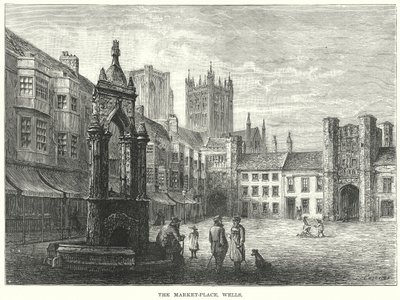 Der Marktplatz, Wells (Gravur) von English School