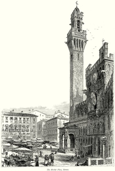 Marknadsplatsen, Sienna (gravyr) av English School