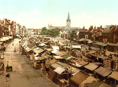 The Market, Yarmouth (handfärgat foto) av English School