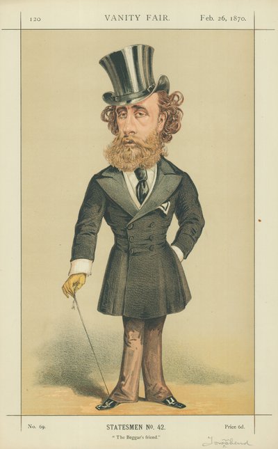 The Marquis (John) Townshend, The Beggars Friend, 26 februari 1870, Vanity Fair-tecknad film av English School