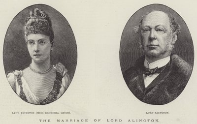 The Marriage of Lord Alington (gravyr) av English School