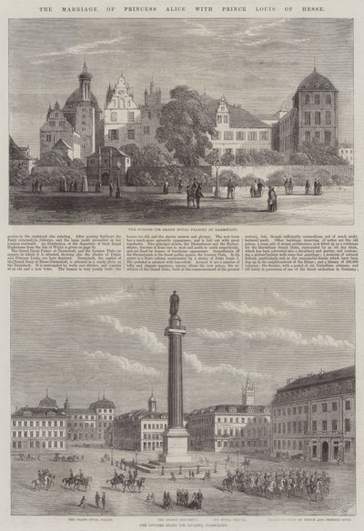 Prinsessan Alices äktenskap med prins Louis av Hessen (gravyr) av English School