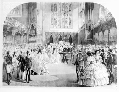 Victoria, Princess Royal (1840-1901) och kronprins Fredrik Williams bröllop av Preussen (1831-88) vid Royal Chapel, St. James