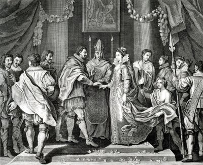 The Marriage of the King, efter en målning av L. Cheron, 1800-talet av English School