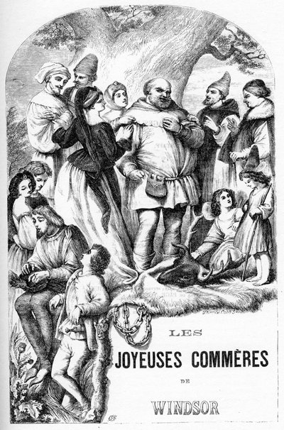 The Merry Wives of Windsor - Les Joyeuses Commeres de Windsor - Illustration i "" Completes de William Shakespeare"" 1866 - Illustrationerna och den allmänna formen för denna utgåva är lånade från Cassells illustrerade Shakespeare, publicerad i London av English School