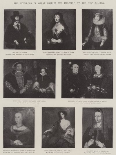 "The Monarchs of Great Britain and Ireland" på New Gallery (litho) av English School
