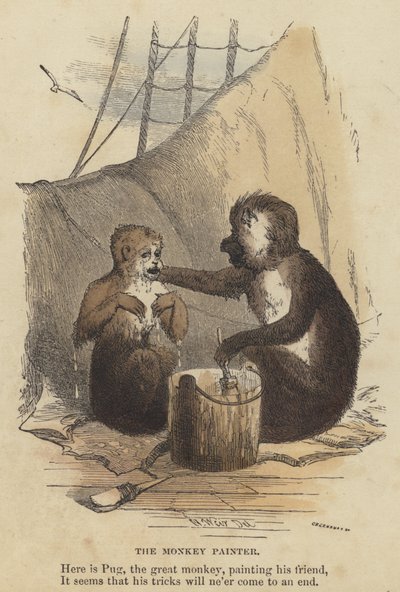 Apmålaren (färgad gravyr) av English School
