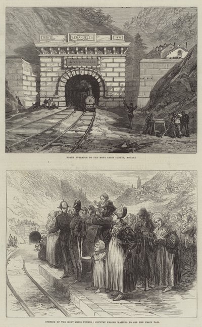 Mont Cenis-tunneln (gravyr) av English School