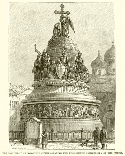 Monumentet i Novgorod till minne av imperiets tusenårsjubileum, 1862 av English School