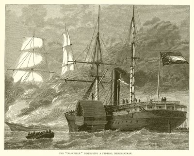 Nashville förstör en Federal Merchantman av English School