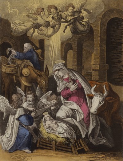 Kristi födelse (färg litho) av English School