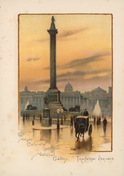 Nelson Column, National Gallery, Trafalgar Square av English School