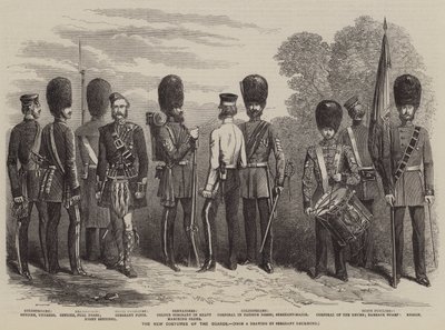 The New Costumes of the Guards (gravyr) av English School