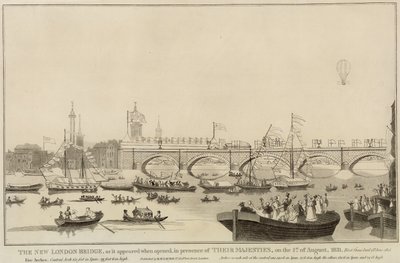 The New London Bridge, 1 augusti 1831 av English School