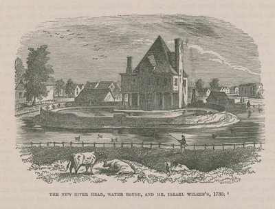 The New River Head, Water House och Mr Israel Wilkess, 1730 av English School