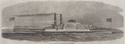 The New World, en av Hudson River Steamers (gravyr) av English School