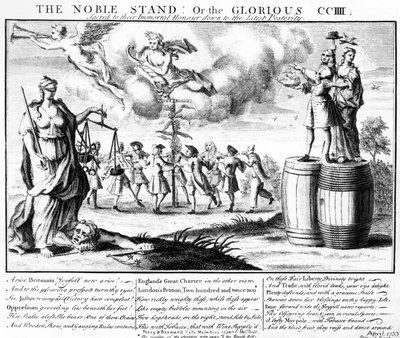 The Noble Stand, or the Glorious CCIII Sacred to their Immortal Honor ner till eftervärlden, c.1733 av English School