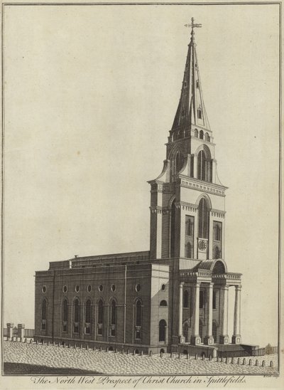 The North West Prospect of Christ Church i Spitalfields, London av English School