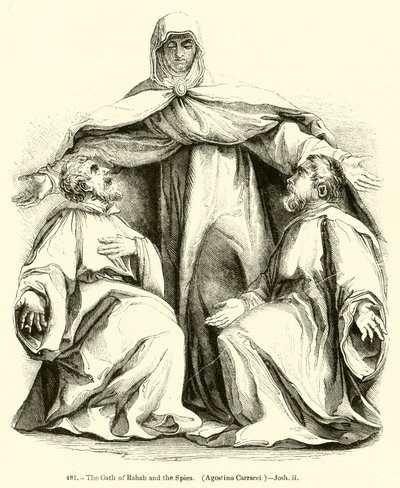 Rahabs ed och spionerna, Agostino Carracci, Joshua ii (gravyr) av English School