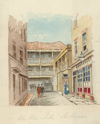 The Old Bell Inn, Holborn, London (wc på papper) av English School