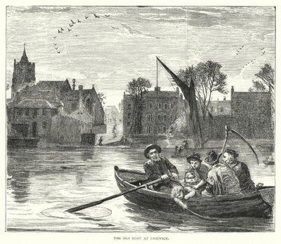 Den gamla båten i Chiswick (gravyr) av English School