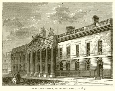 The Old India Office, Leadenhall Street, 1803 av English School