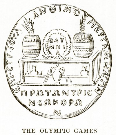 De olympiska spelen, illustration från Greklands historia av Victor Duruy, 1890 av English School