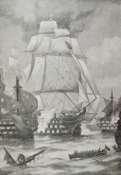 Öppnandet av slaget vid Trafalgar av English School