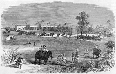 Öppningen av East Indian Railway: Burdwan Station, 1855 av English School