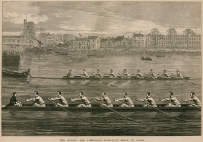 Oxford och Cambridge Boat Race - redo att starta av English School