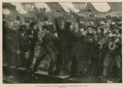 Oxford and Cambridge boat-race: En storstadsjärnvägsstation på en tävlingsdag av English School