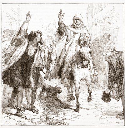 Den påvliga nuncio Chieregato i Nuremberg, illustration från The History of Protestantism av James Aitken Wylie (1808-1890), pub. 1878 av English School