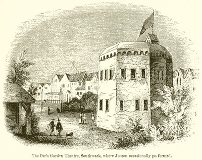 Paris Garden Theatre, Southwark, där Jonson ibland uppträdde av English School