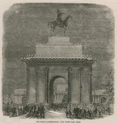 Fredsbelysningen vid Green Park Arch av English School
