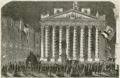 Fredsbelysningen på Royal Exchange, London, 29 maj 1856 av English School