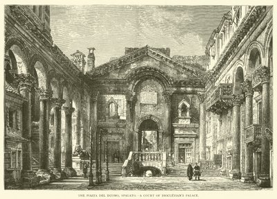Piazza del Duomo, Spalato, en gård i Diocletianus palats (gravyr) av English School