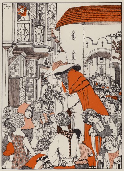 The Pied Piper (färglitografi) av English School