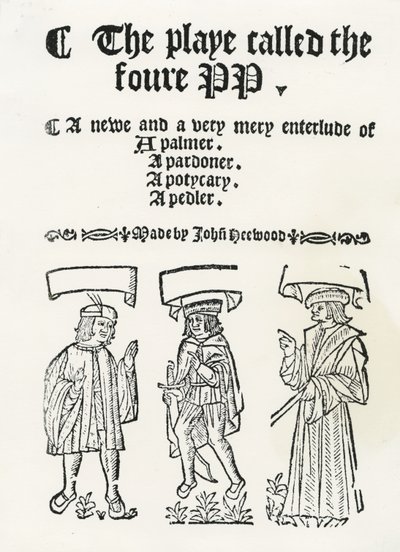 The Play kallade foure PP, c. 1530 (träsnitt) av English School