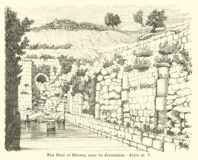 Siloamdammen, nära Jerusalem, Johannes, ix, 7 av English School