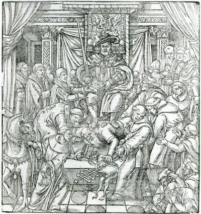 Påven undertryckt av kung Henrik VIII, 1534 av English School
