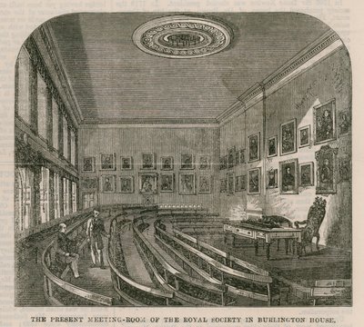 Det nuvarande mötesrummet för Royal Society i Burlington House av English School