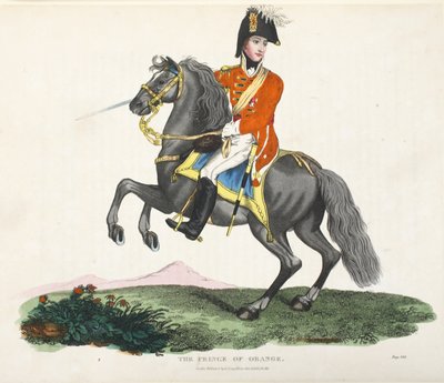 Prinsen av Orange, pub. av Richard Evans, engr Romney, illustration från An Historical Account of the Battle of Waterloo av William Mudford, 1816 av English School