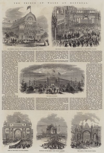 Prinsen av Wales i Montreal (gravyr) av English School