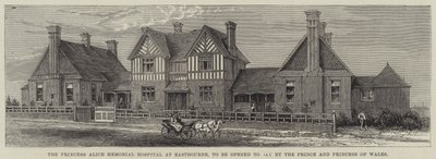 Princess Alice Memorial Hospital i Eastbourne, som öppnas idag av prinsen och prinsessan av Wales (gravyr) av English School