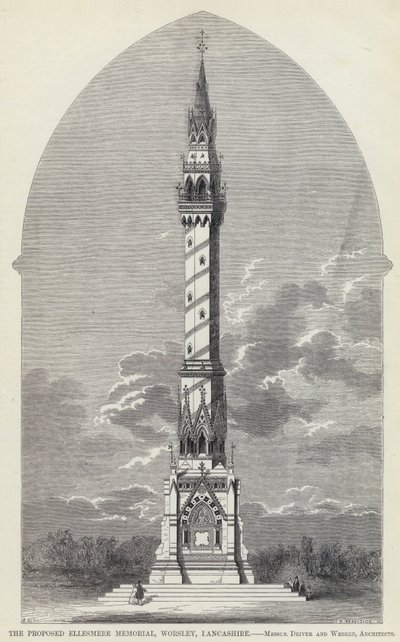 The Proposed Ellesmere Memorial, Worsley, Lancashire (gravyr) av English School