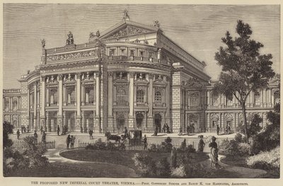 The Proposed New Imperial Court Theatre, Wien (gravyr) av English School