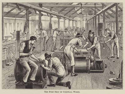Pumpbutiken i Cornwall Works av English School