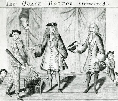 The Quack Doctor Outwitted, publicerad av Sutton Nichols, 1558 av English School